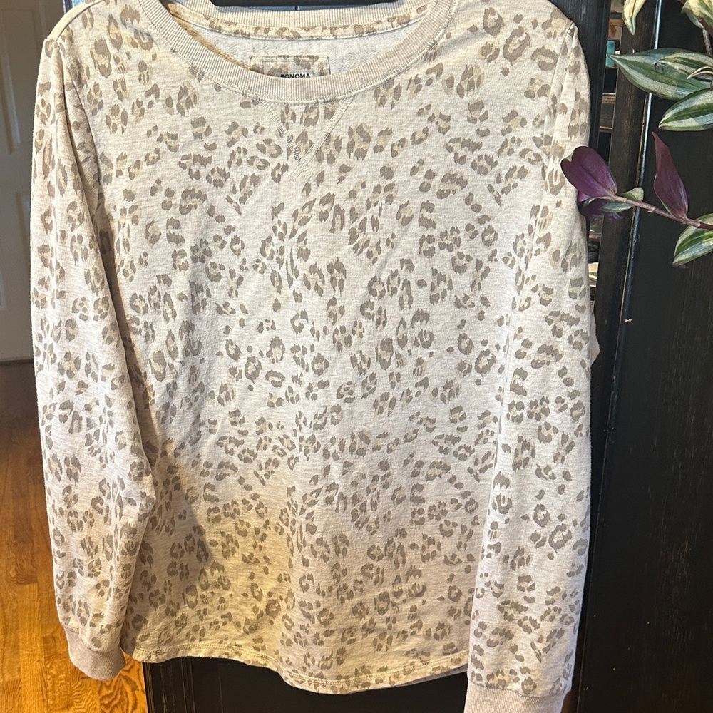 Leopard Print Long‎ Sleeve Top Size XXL